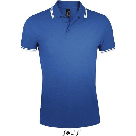 Рубашка-поло мужская "Pasadena Men" 200, 3XL, синий/белый