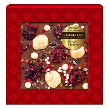 Шоколад молочный "Фундук и вишня" 35 г