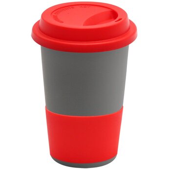 Кружка "Magic To Go" софт-тач, серый/красный