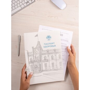 Папка с клипом А4, прозрачный / белый