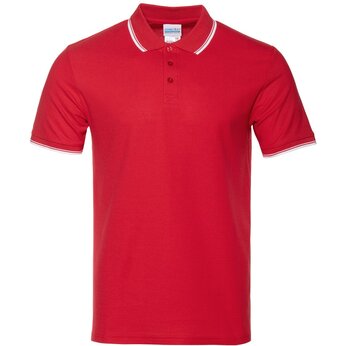 Рубашка-поло унисекс "STAN" 185, 4XL, красный/белый
