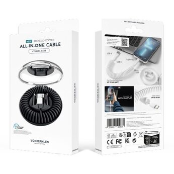 Кабель USB для зарядки устройств "Allroundo eco" 6в1, черный