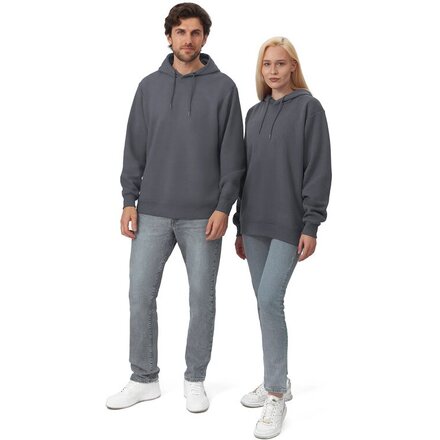 Толстовка с капюшоном «Lisbon» унисекс, темно-серый, L