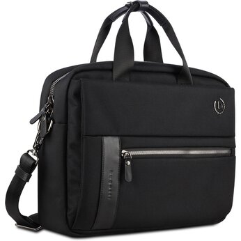 Портфель мужской BUGATTI Nero 15'', чёрный, нейлон 1680D/кожа, 42х10х30 см