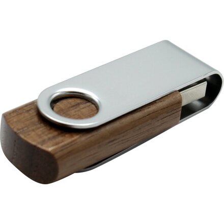 Карта памяти USB Flash 2.0 16 Gb "Twist Wood" коричневый