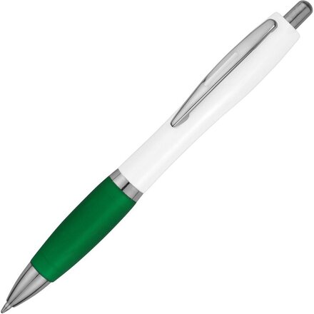 Ручка шариковая автоматическая "Nash" белый/зеленый/серебристый