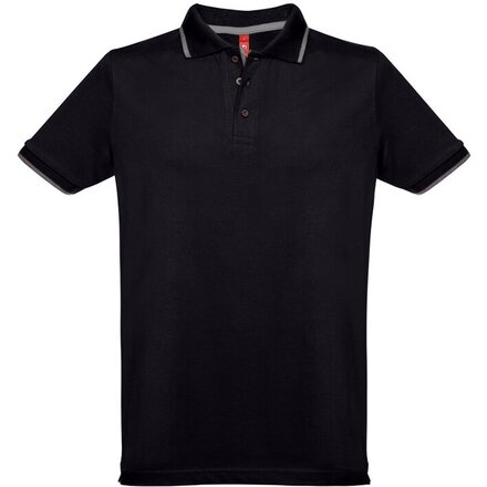 Рубашка-поло мужская "Spectrum" 195, L, черный/белый