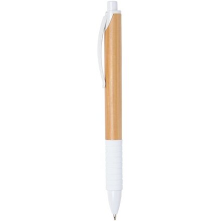 Ручка шариковая автоматическая "Bamboo Rubber" коричневый/белый