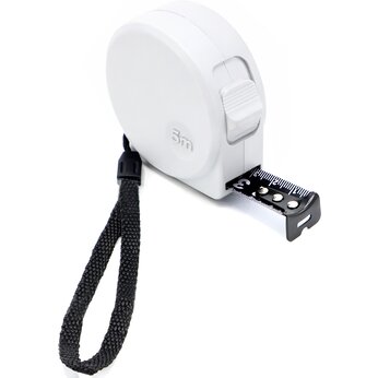 Рулетка "Shadow" с фиксатором, белый/черный