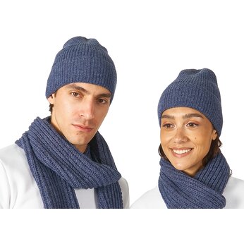 Шапка Nordend, крупный риб, темно-синий меланж