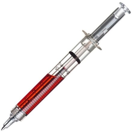 Ручка шариковая автоматическая "Injection 1" прозрачный/красный