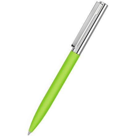 Ручка шариковая автоматическая "Bright Gum" софт-тач, светло-зеленый/серебристый