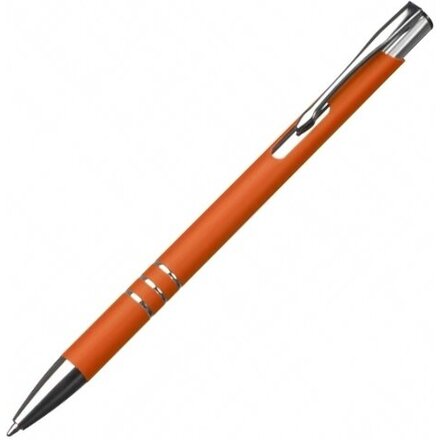 Ручка шариковая автоматическая "New Jersey" софт-тач, оранжевый/серебристый