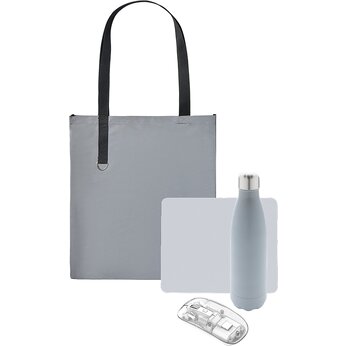 Набор подарочный: Светоотражающая сумка для шопинга Neo Reflector, бутылка для воды "P436.473", коврик для мыши "Sira" 