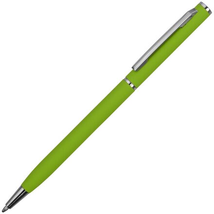 Ручка шариковая автоматическая "Атриум" зеленое яблоко/серебристый