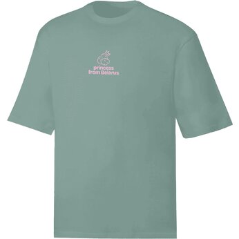 Футболка оверсайз «Princess from Belarus» унисекс, пыльно – бирюзовый, XS-S