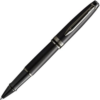 Ручка-роллер Waterman Expert Black F, серебристый/черный