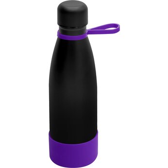 Термобутылка  "Olivia To Go" с манжетой, черный/фиолетовый