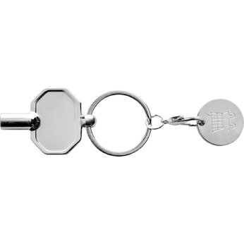 Брелок "P191.7002" с ключом для радиаторов и монетой, серебристый