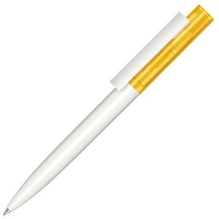 Ручка шариковая автоматическая "Headliner Clear Basic" белый/желтый