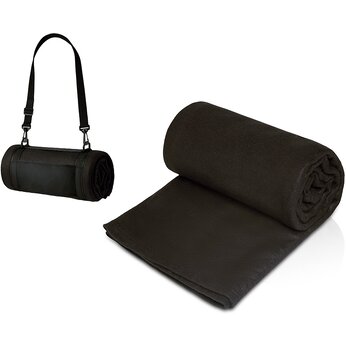 Плед «Нежность» с плечевым ремнем, черный