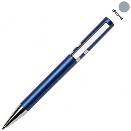 Ручка шариковая автоматическая "Ethic MET CR" синий/серебристый
