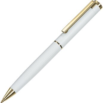 Шариковая металлическая ручка с золотистым слоем "Monarch Gold", белая
