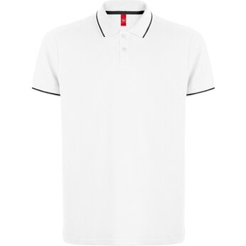 Рубашка-поло мужская "Spectrum" 195, L, белый/черный