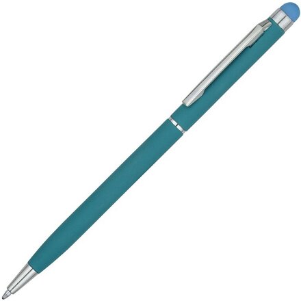 Ручка шариковая автоматическая "Jucy Soft" софт-тач, бирюзовый