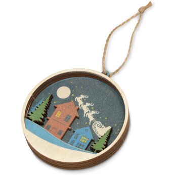 Подвеска деревянная многослойная «Ночь перед рождеством»