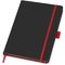 Блокнот "ColorNote Black", твердая обложка A5, 80 листов, черный с красным