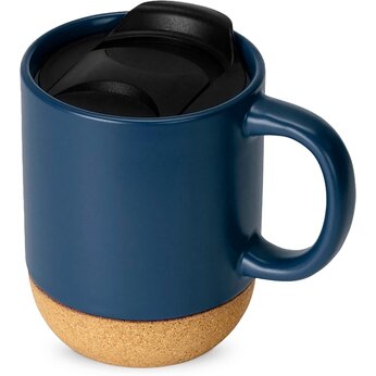 Кружка  с крышкой "Denpasar" темно-синий/натуральный