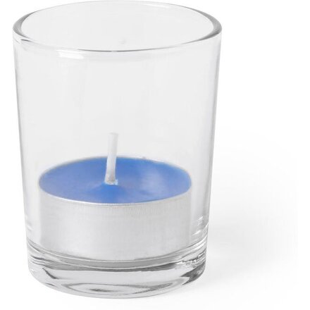 Свеча декоративная "Persy лаванда" ароматизированная, прозрачный/синий