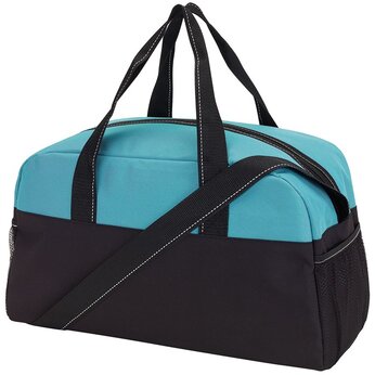 Сумка спортивная "Fitness" черный/бирюзовый