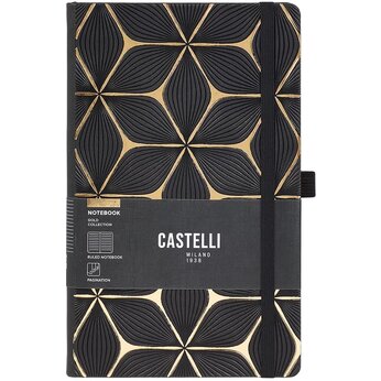 Блокнот "Flower Gold" А5, черный/золотистый