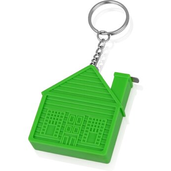 Брелок-рулетка "Домик" зеленое яблоко/серебристый