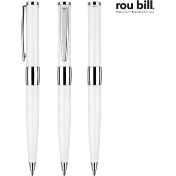 Ручка шариковая автоматическая "Image White Line" белый/серебристый