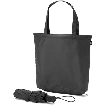 Зонт складной "Skylar" черный + сумка для покупок