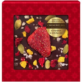 Шоколад темный "Клубника и апельсин" 35 г