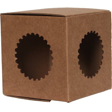 Коробка для кружки подарочная "Т-22Е КР" 10*10*10 см, коричневый
