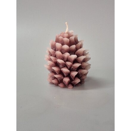 Свеча декоративная "Шишка сосновая в снегу" коричневая/белая
