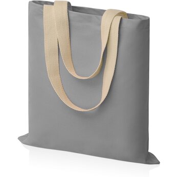 Сумка для шопинга Steady из хлопка с парусиновыми ручками, 260 г/м2, серый
