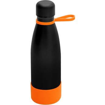 Термобутылка  "Olivia To Go" с манжетой, черный/оранжевый