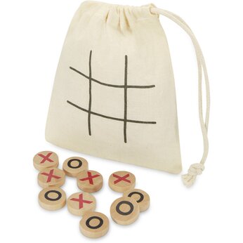 Деревянная игра в крестики-нолики в мешочке "Whorl" - Натуральный