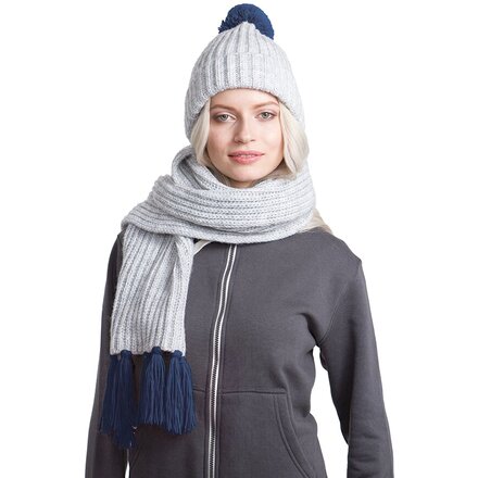 Набор "GoSnow" серый меланж/темно-синий: шарф и шапка
