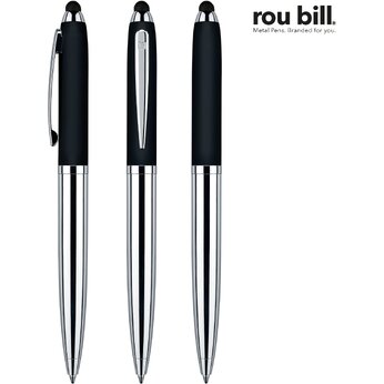 Ручка шариковая автоматическая "Nautic Touch Pad Pen" черный/серебристый