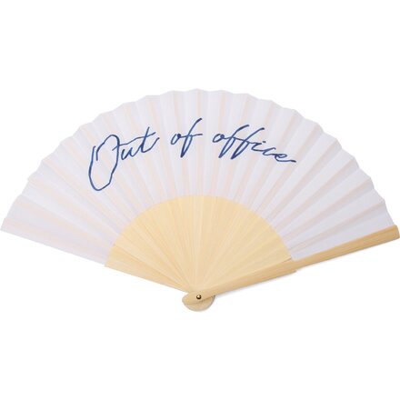 Веер складной "Out of office", белый/темно-синий