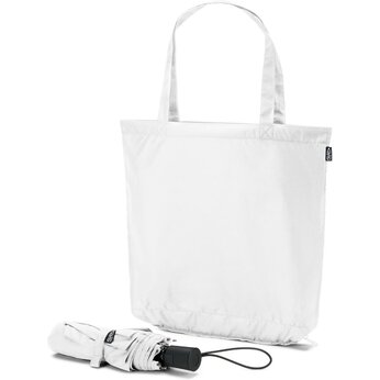 Зонт складной "Skylar" белый + сумка для покупок