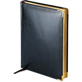 Ежедневник полудатированный "Imperium" черный, срез золотистый