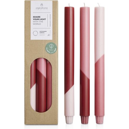 Originalhome Eden диагональные свечи - набор из 3 штук - Красный